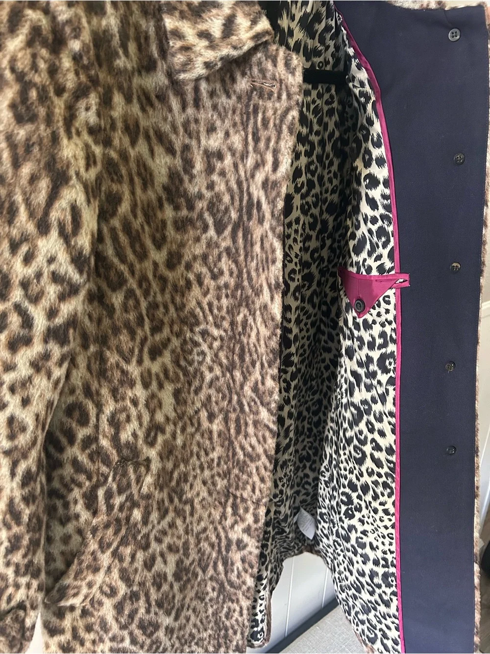 JCREW Brown Double Leopard Print Wool Coat H2734 Animal Print Women’s Size 2 - Picture 11 of 15